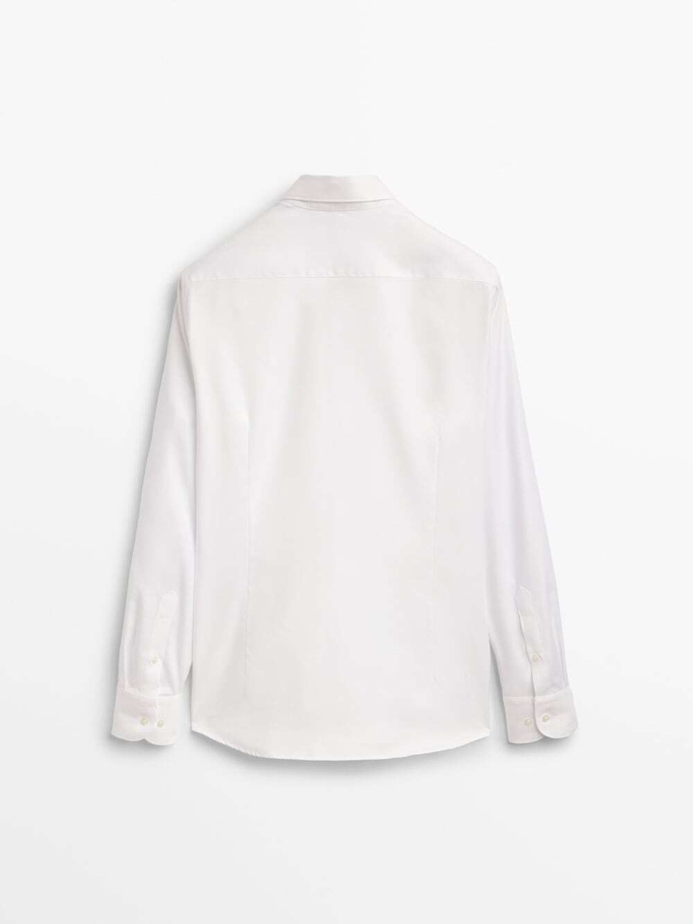 Massimo Dutti Немнущаяся рубашка облегающего кроя из рельефной ткани, белый