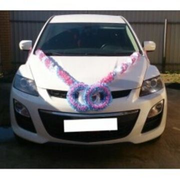 Лента на капот галочка атлас цвет: персик (ширина 19см) №548.224