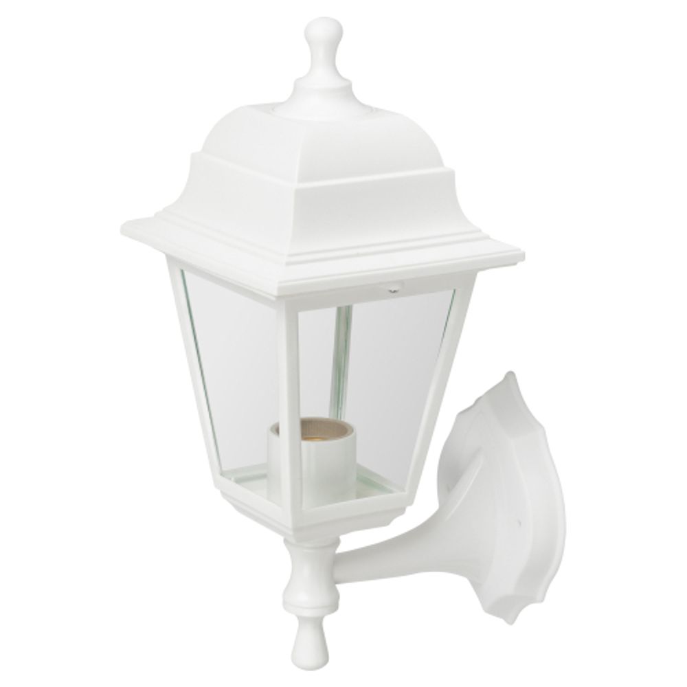 Садово-парковый светильник ЭРА НБУ 04-60-001 белый 4 гранный настенный IP44 Е27 max60Вт