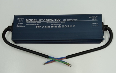 Блок питания 150Вт, 12В, IP67 металл