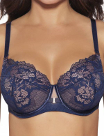 Эффектный бюстгальтер plus size с кружевной чашкой на косточке (Размер: 75K) (Цвет: красный)