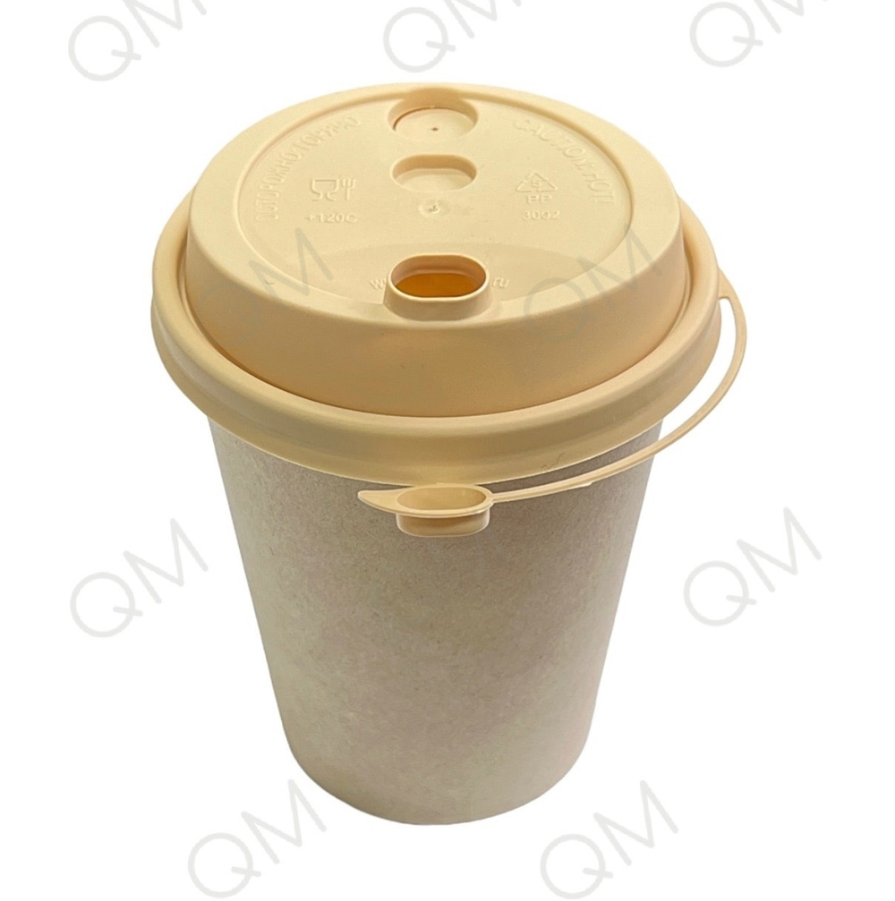 Крышка для стакана 90 мм "Покров. Полимер" с клапаном (крафт) (50шт/упак)