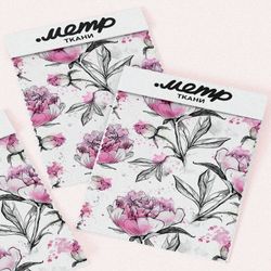 Ткань кулирная гладь живописные цветы