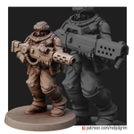 Astra Militarum Tallarn Desert Raiders Талларнский Гвардеец с мельтопушкой миниатюра для AOS,Waha, Настольная игра, НРИ, Варгейм, РПГ