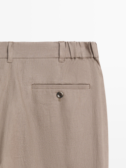 Massimo Dutti Зауженные льняные брюки, норка