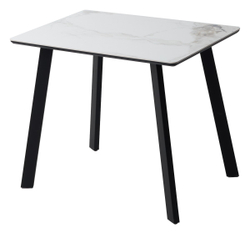 Стол ТИК ТАК 90  PANDORA LIGHT, керамика / Черный каркас М-City