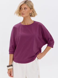 Свободная футболка летучая мышь с рукавом 3/4