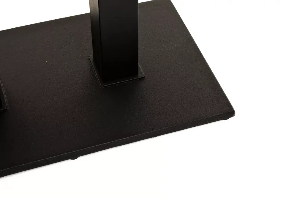 "Каффе" обеденный стол из HPL 140х70см, цвет "дуб", подстолье двойное черное