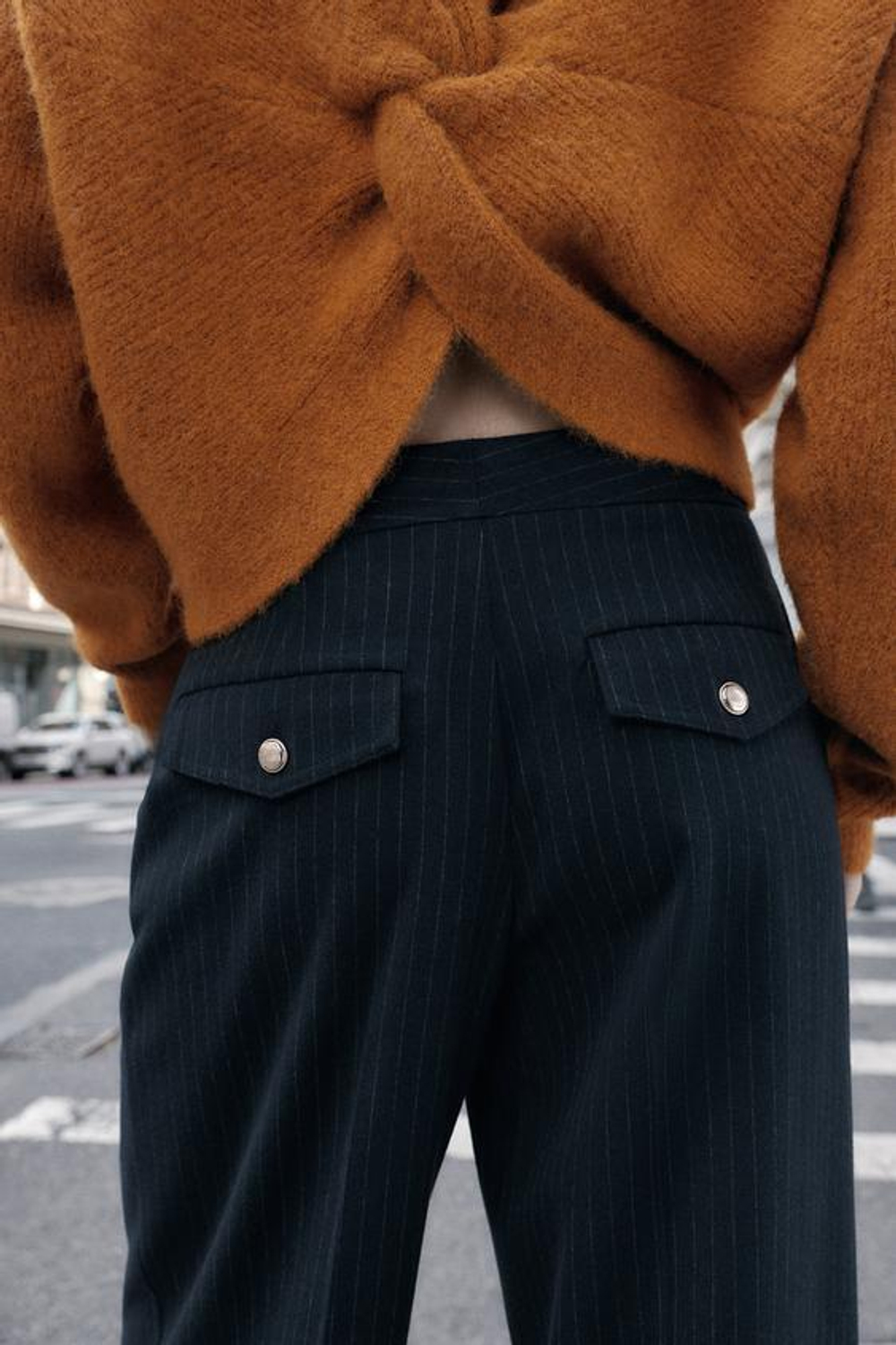 ZARA ШИРОКИЕ БРЮКИ С ВЫСОКОЙ ПОСАДКОЙ, В ПОЛОСКУ