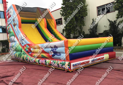 Детский надувной батут-горка "Радужный спуск" 10*5*6 м