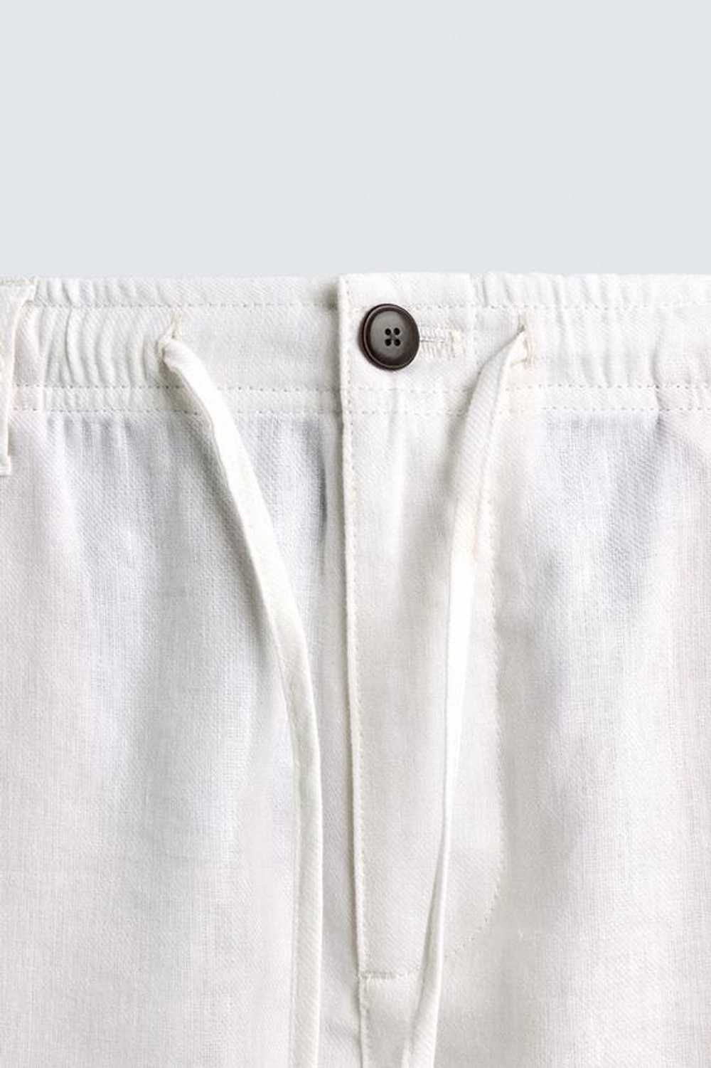 ZARA БРЮКИ RELAXED FIT ИЗ ХЛОПКА И ЛЬНА, ЭКРЮ