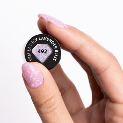 Semilac UV Hybrid Crushed_ICE - Гибридный лак для ногтей с использованием УФ / СВ-лампы оттенок 492 Icy Lavender Bliss, 7 ml