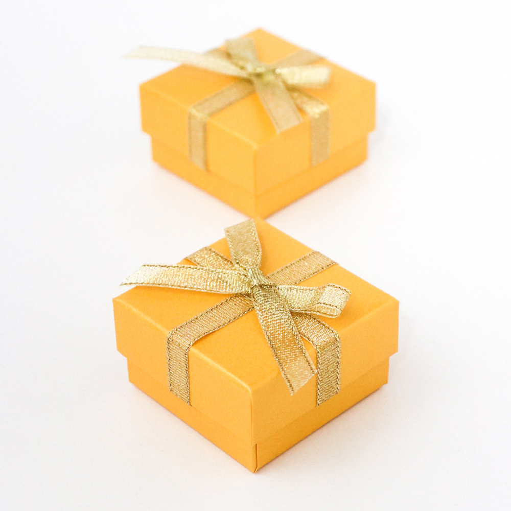 Картонный футляр «Конфетти» с бантиком для серёг и подвески