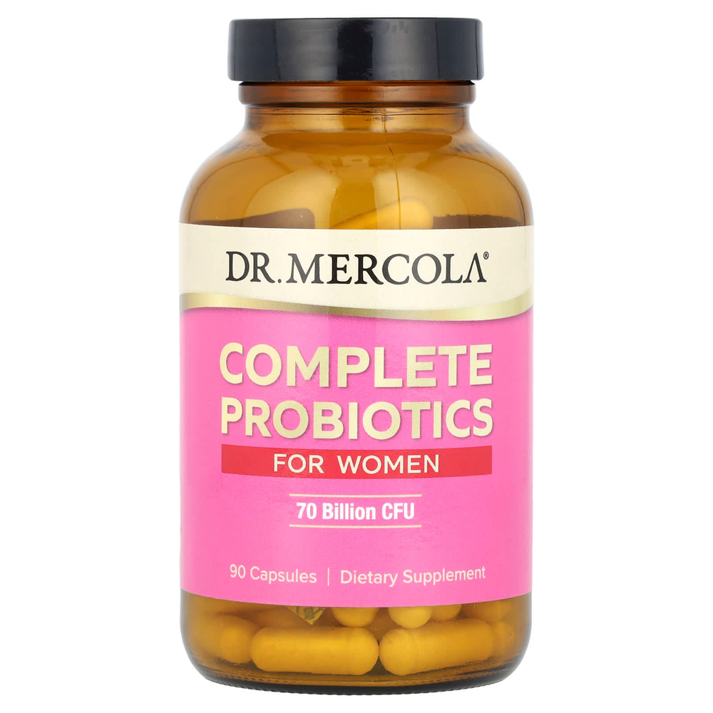 Dr. Mercola, Полные пробиотики для женщин, 70 млрд КОЕ, 90 капсул