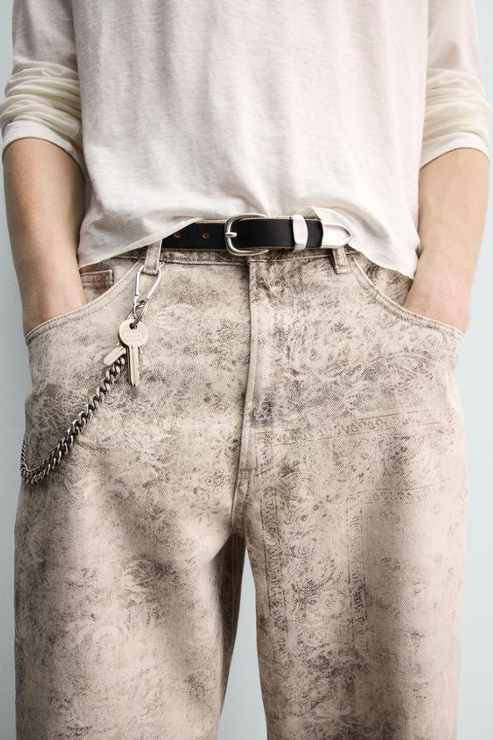 ZARA БРЮКИ BAGGY С АБСТРАКТНЫМ ПРИНТОМ, С ПРИНТОМ