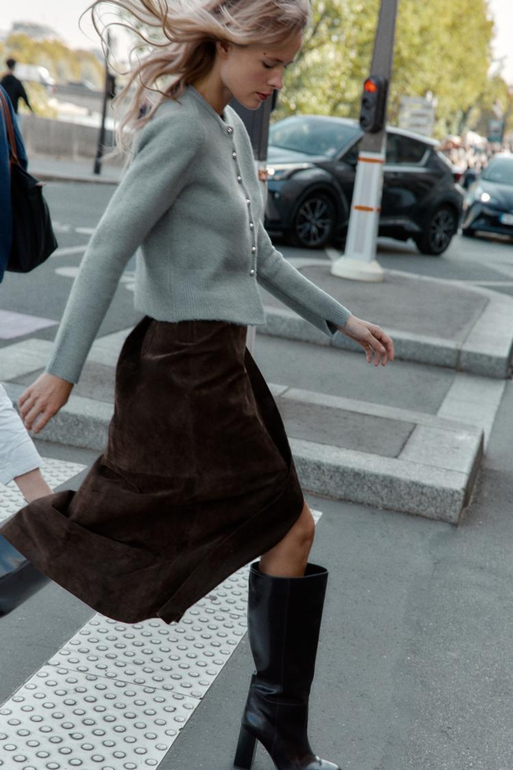 ZARА КАРДИГАН С ПУГОВИЦАМИ-ШАРИКАМИ, СЕРЫЙ/СИНИЙ