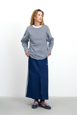 Лонгслив из рубашечной ткани в полоску