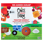 Once Upon A Farm, Tactor Circle™, органические запеченные батончики для малышей, клубника, тыква и свекла, 5 батончиков по 19 г (0,67 унции)