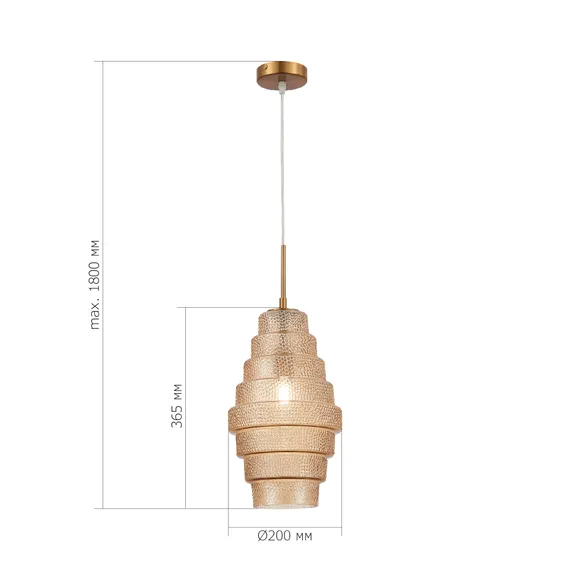 SL1001.203.01 Подвес ST-Luce Латунь/Коньячный E27 1*40W REXITE