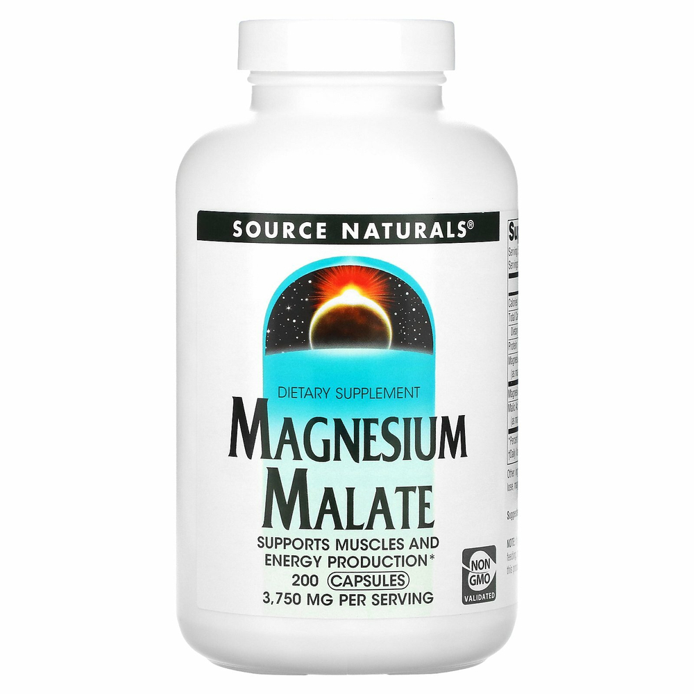 Source Naturals, малат магния, 3750 мг, 200 капсул (625 мг в 1 капсуле)