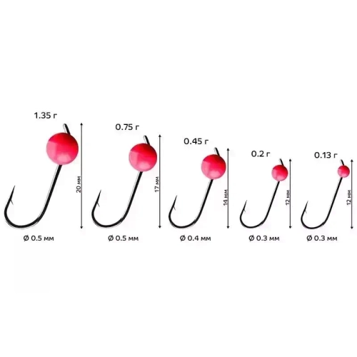 Джиг-головки 0,30 гр 6 шт вольфрам, крючок №14, шар 3,4 мм от CF (Crazy Fish)