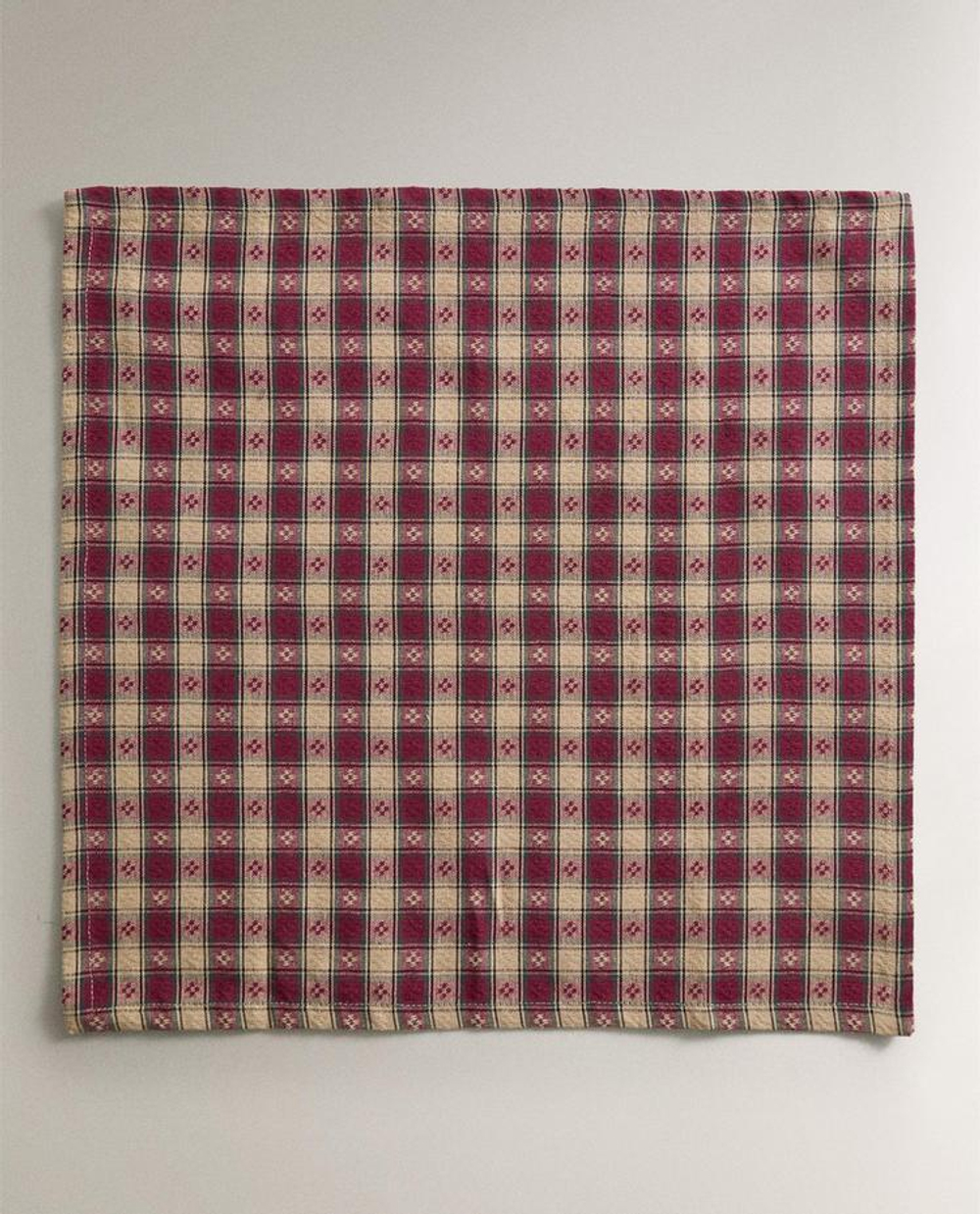 ZARA HOME НАБОР РОЖДЕСТВЕНСКИХ САЛФЕТОК В КЛЕТКУ (2 ШТ.), ТЕМНО-КРАСНЫЙ