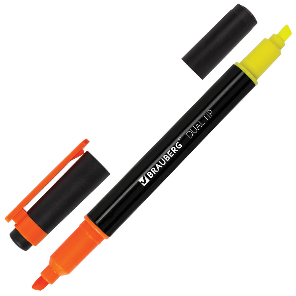 набор текстовыделителей двусторонних BRAUBERG DUAL TIP 4 шт. ассорти линия 1-4 мм (4 штуки в упаковке)