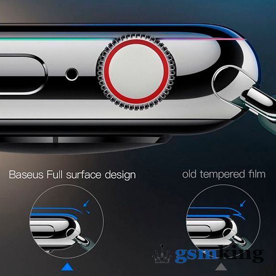 Baseus 0.3mm Full-screen Curved Tempered Film 40mm for AP Watch 4 Black SGAPWA4-A01