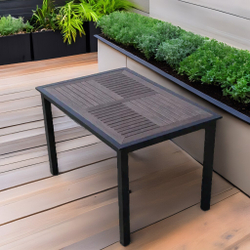 Алюминиевый прямоугольный стол 120*80 ПОЛИВУД-6 «POLYWOOD-6» цвет каштан арт.1022