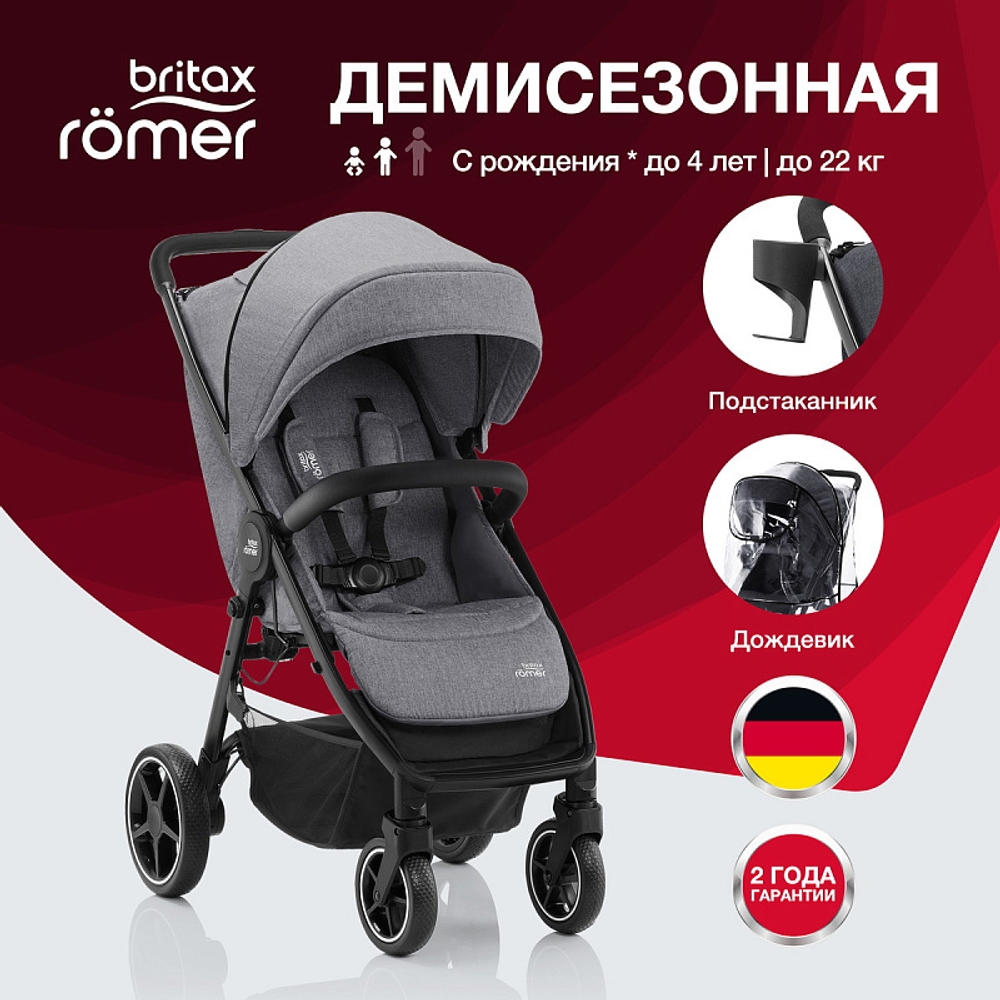 Детская прогулочная коляска Britax B-Agile R Elephant Grey/Black