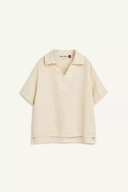 ZARA РУБАШКА С КОРОТКИМИ РУКАВАМИ, КАМЕННЫЙ