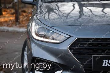 Реснички на фары для Hyundai Solaris II
