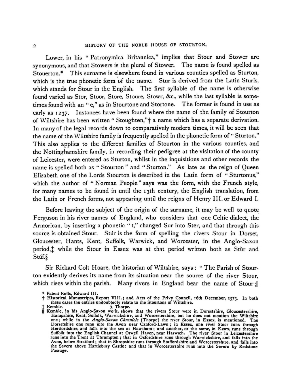 The History of the Noble House of Stourton, of Stourton, in the County of Wilts. Volume 1 | Ch. Botolph