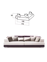 Опора мебельная хромированная H50 угловая, 2 шт