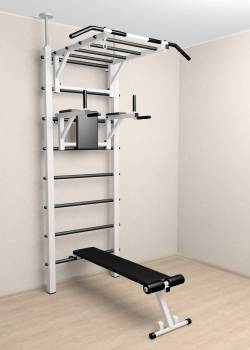 Шведская стенка Sv Sport враспор (Турник рукоход/Брусья/Скамья)