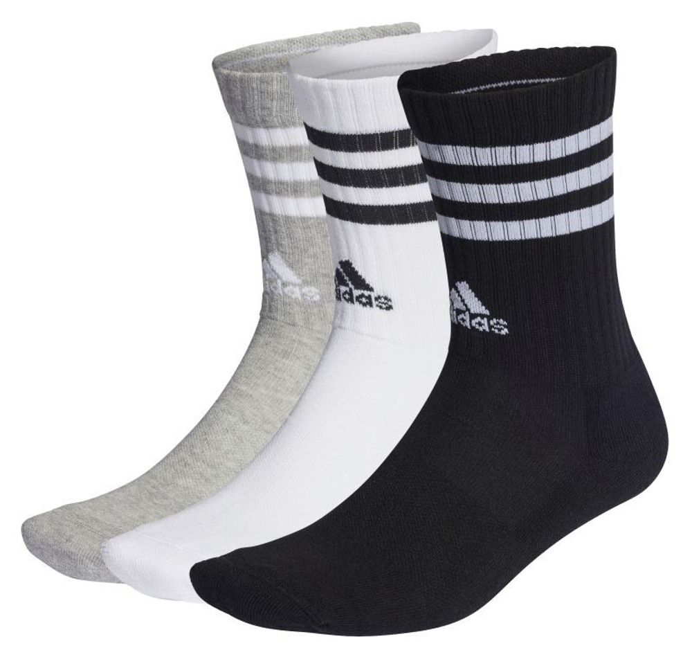 Теннисные носки Adidas 3-Stripes Cushioned Crew Socks 3P - разноцветный