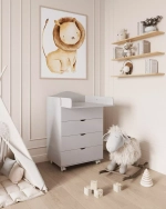 Пеленальным комод VICTORIA Incanto 800/4 (откидной столик) цвет серый