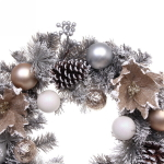 Венок хвойный новогодний «Нежность» 50 см, леска+ПВХ (SSQ1922-50)