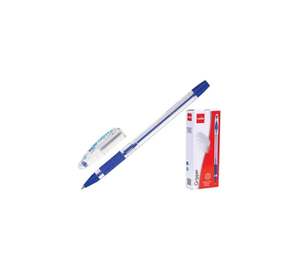 Ручка Cello GRIPPER 0.5мм резиновый манжета, масленые чернила, синяя
