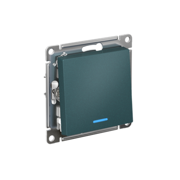 Выключатель 1-кл. СП AtlasDesign 10А IP20 (сх. 1а) 10AX с подсветкой механизм изумруд SE ATN000813