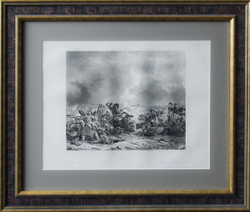 Битва за Полоцк 18 августа 1812 года. Гравюра по картине Combat de Polotsk.18 Aout 1812. 1838г.