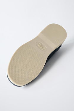 ZARA КОЖАНЫЕ ТОПСАЙДЕРЫ, МОРСКОЙ СИНИЙ