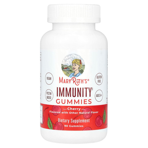 MaryRuth's, Жевательные таблетки для иммунитета, для детей от 4 лет, вишня, 90 жевательных таблеток