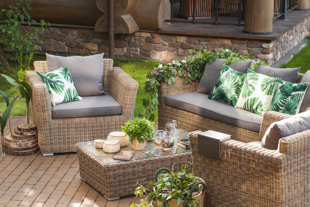 "Капучино" лаунж-зона из искусственного ротанга, цвет соломенный