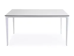 "Малага" обеденный стол из HPL 140х80см, цвет молочный, каркас белый