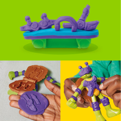 Play-Doh - Пластилин ВОИНСКИЕ ЧЕРЕПАШКИ НИНДЗЯ 113 г + аксессуары G0557