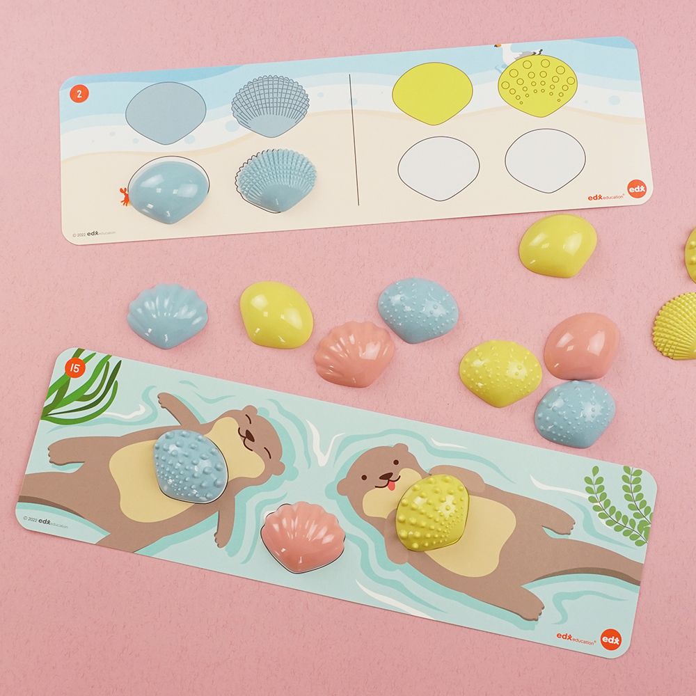 Ракушки морские пастельные цвета (тактильные) с карточками