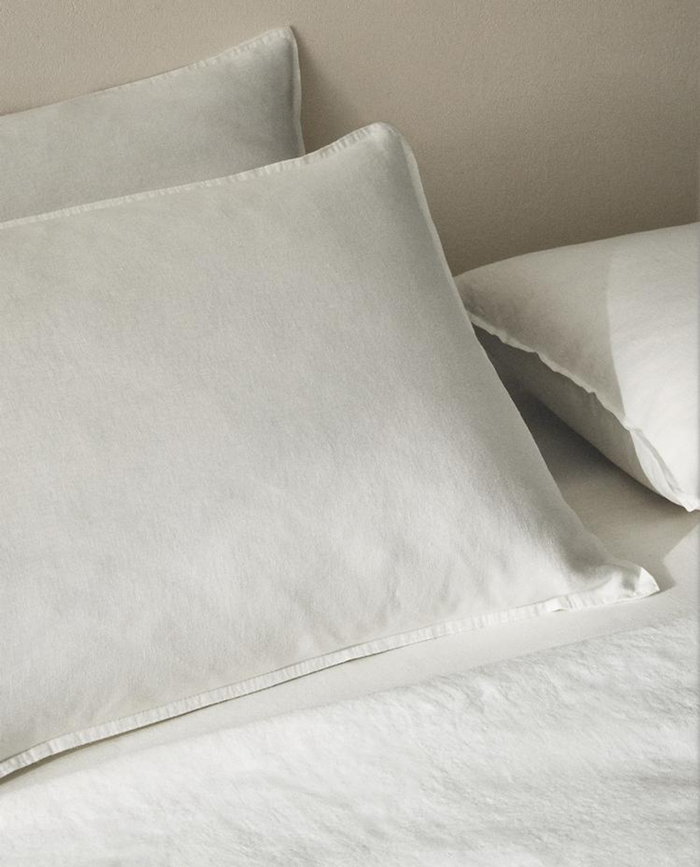 ZARA HOME ЛЬНЯНАЯ НАВОЛОЧКА, БЕЛЫЙ