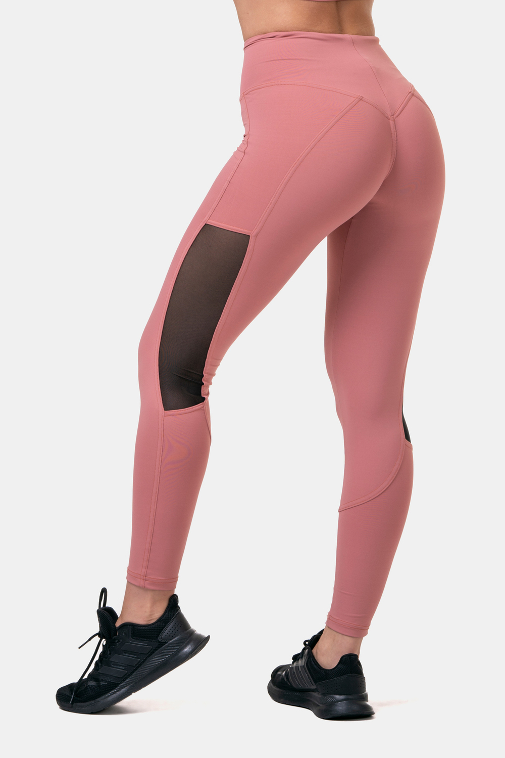 Легинсы женские High Waist & Mesh Leggings 573 Розовые