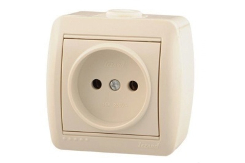 Розетка 1 местная LEZARD Ната крем б/з керамика